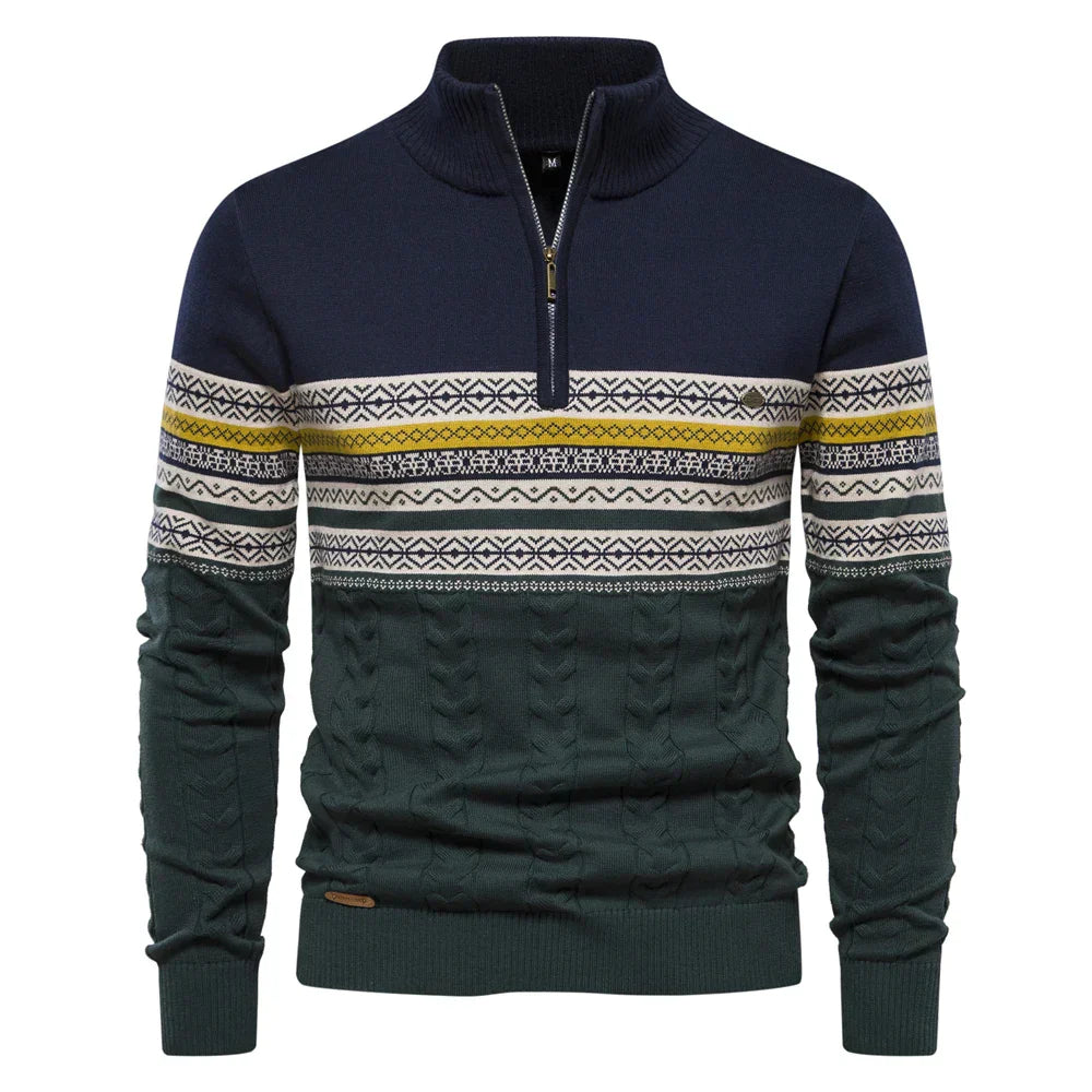 Finn | Retro Quarter Zip-Up Sweater