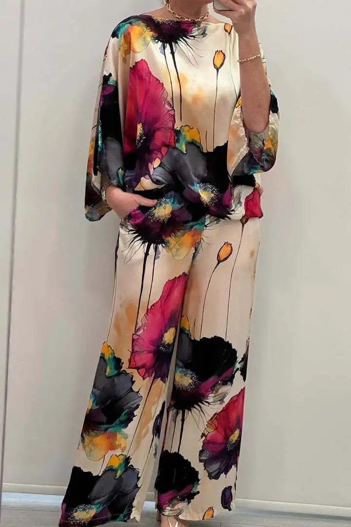 Éala Floral Blouse and Trousers Set