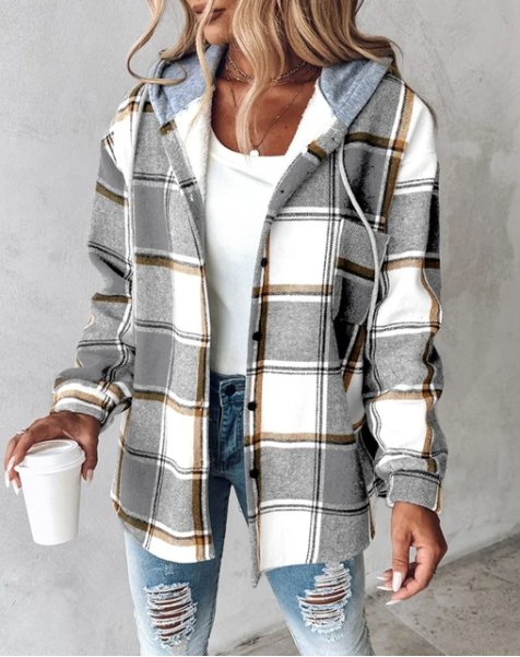 Ella | Comfy Checkered Hoodie