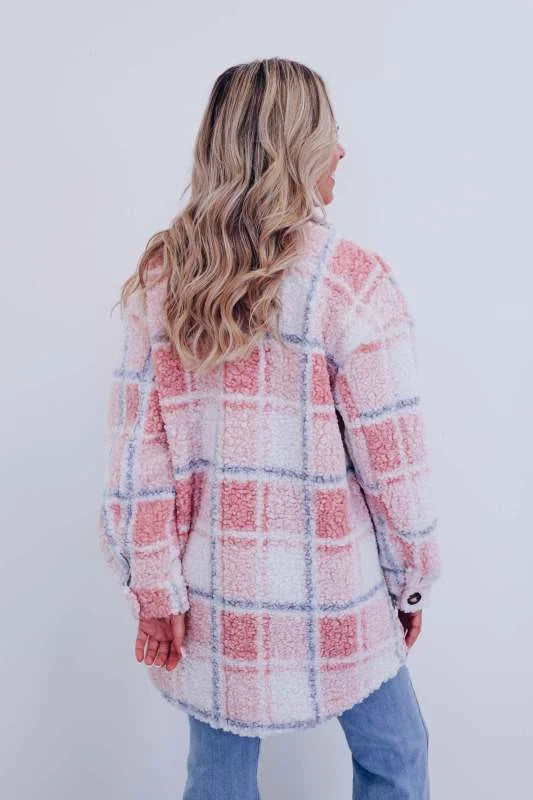 Nora - Polar Fleece Plaid Jacket