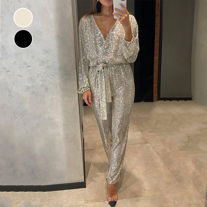 Lila - Shiny Sequined Jumpsuit